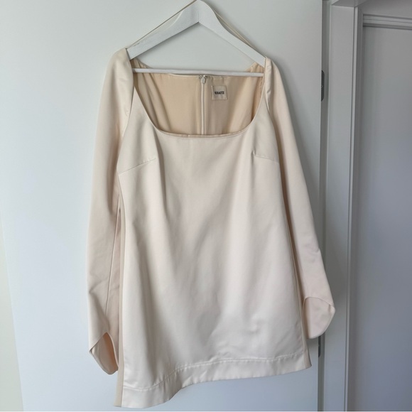 Khaite cream Tate mini dress in bone - Picture 7 of 11